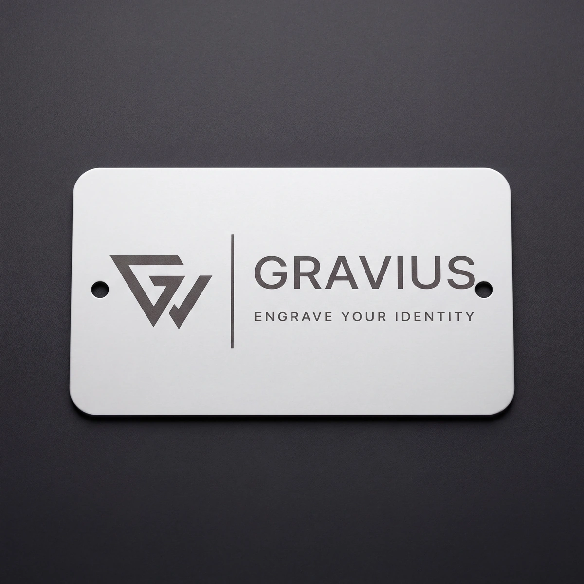 Nerūdijančio plieno GRAVIUS logotipo lentelė